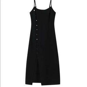 Long dress with buttoned slits